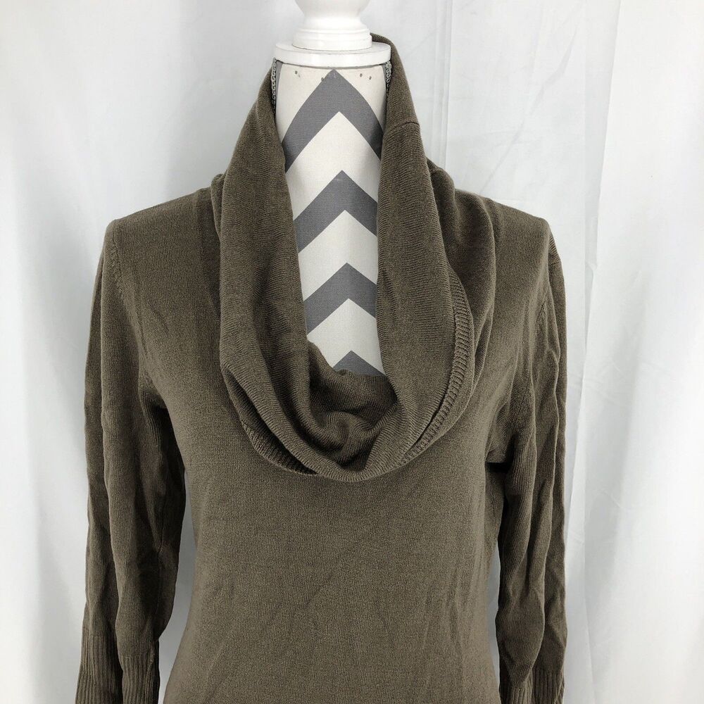 Connected Appearl Brown Ombre Cowl Neck Sweater Dress Large